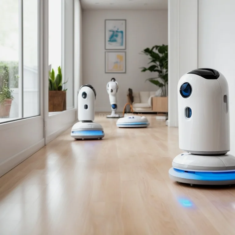 WischBot beim Reinigen eines Holzbodens